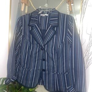Pendleton Navy and White Striped Blazer